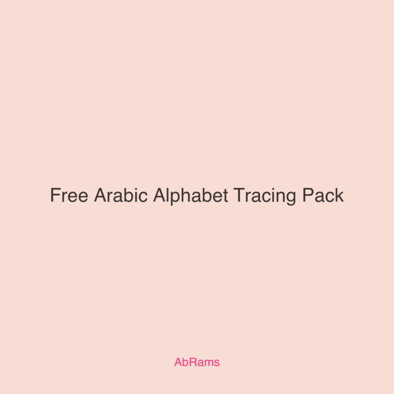 Free Arabic Alphabet Tracing Pack